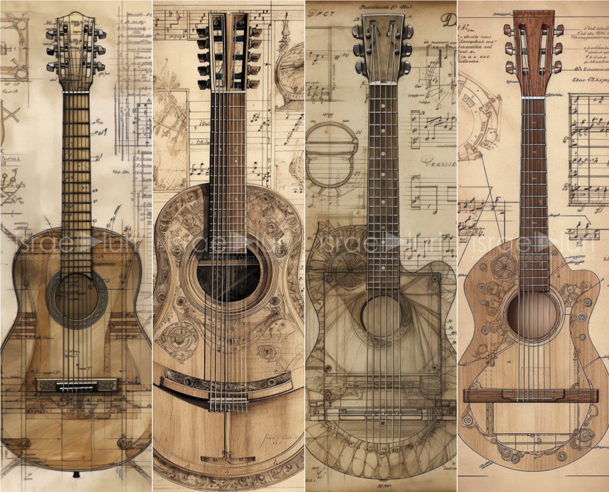 Guitarras al estilo Leonardo da Vinci