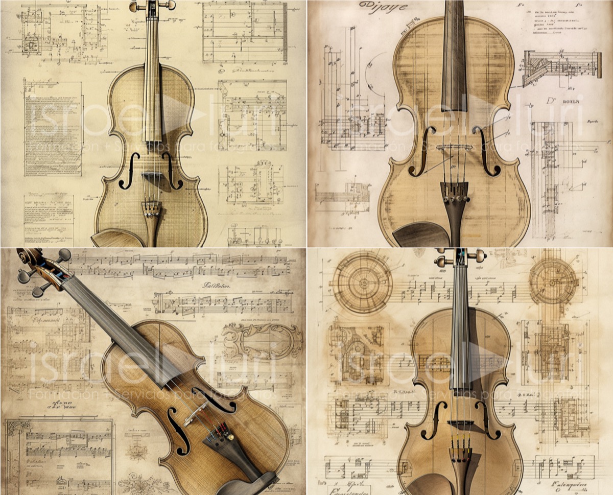 Violines al estilo Leonardo da Vinci